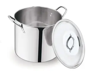 8-Qt Stainless Steel Stock Pot with Metal Lid for Cooking - Kitchen Utensil & Gadget - Cookware Pasta