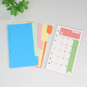 A6 Colorful Loose-Leaf Notebook Refill Set, 45 Writing Papers + 5 Color Separators, Weekly Monthly Daily Planner, Student Office Supplies