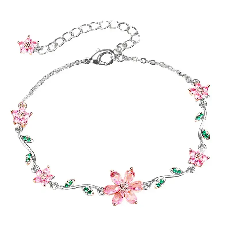 ChicBloom B Dainty Flower Zircon Bracelet – Unique Light Luxury Hand Jewelry for Women, Chic Delicate Accessory A birthday gift for my bestie Fashion bracelet jewelry valentine's gift for bf souvenir valentines gift ideas for husband teen mini gifts
