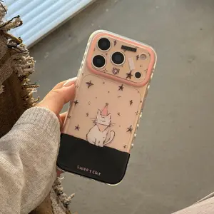 Heart Dual-Layer Cat Phone Case for Apple iPhone 17 Pro Max, Cute Fashionable Cover for Girls, Protective Case for Men and Women