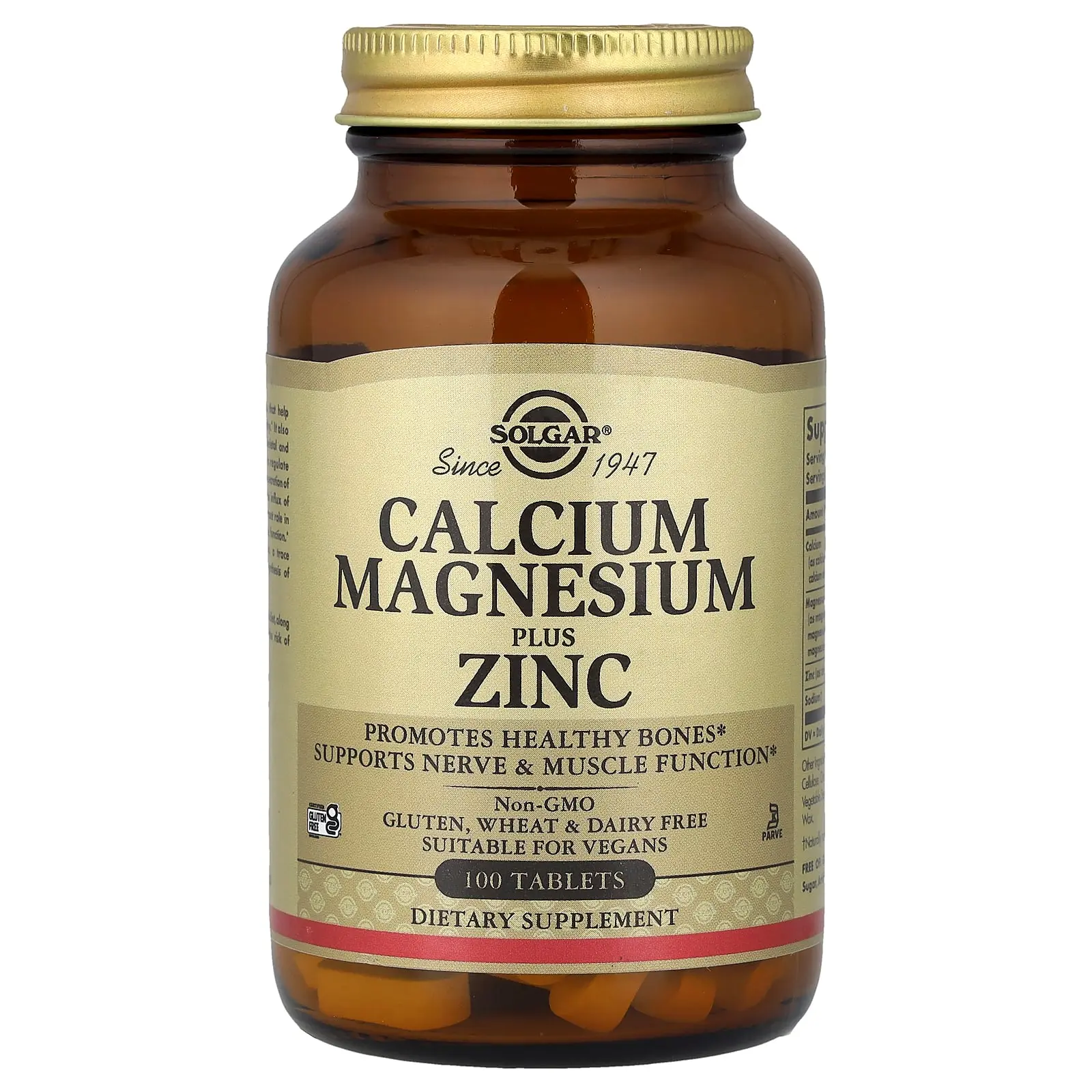 Solgar Calcium Magnesium plus Zinc, 100 Tablets