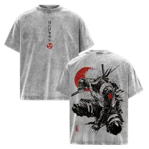 Kakashi Hatake T-Shirt Washed Vintage, Naruto Anime Oversize Streetwear Tee, Sharingan Ninja Graphic Shirt, Unisex Heavyweight Cotton Top, Gift for Anime & Manga Fans，funny graphic tee, men’s trendy t-shirts,