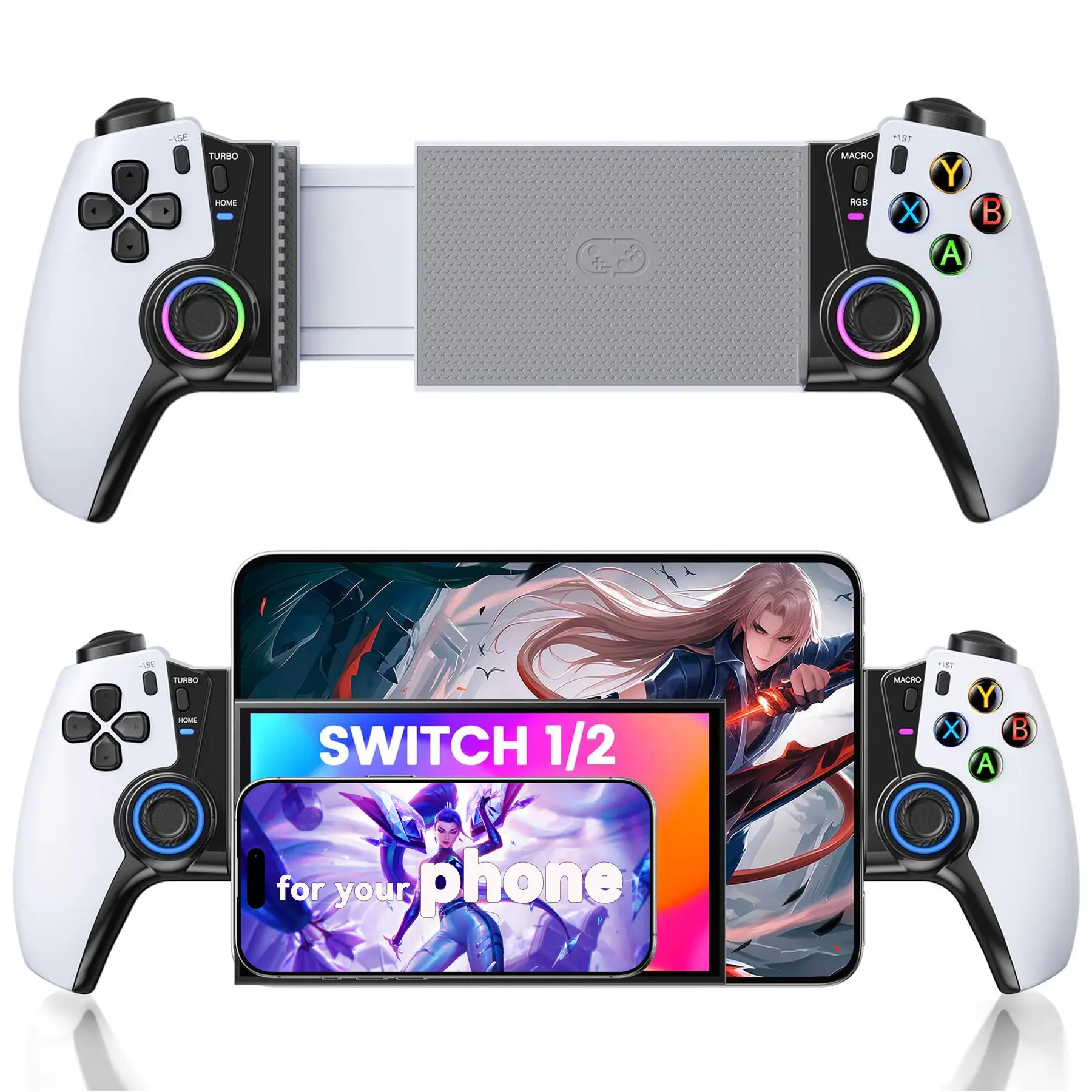 Mobile Gaming Controller for switch 1/ switch 2 / switch OLED / iPhone/Android/Tables, Gaming Controller for Xbox Cloud /Call of Duty/ Roblox/Steam Link/GeForce Now