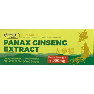 Premium Panax Ginseng Root Extract Extra Strength 0.33 FL Oz (Pack of 30)