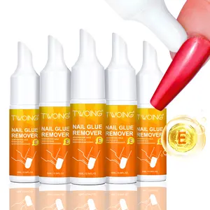 TWOING 5pcs/3pcs Set Nail Glue Remover – Fast Dissolving Adhesive Remover for Fake Nails, Easily Removes Acrylic Nails, Press-On Nails & Rhinestones, With Vitamin E & Convenient Cap for Quick Application Flawless Manicure