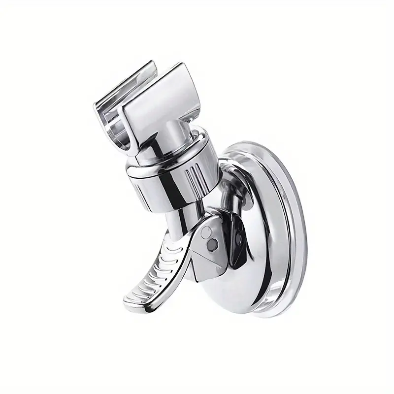 Stainless Steel Punch-Free Bathroom Suction Cup Shower Head Bracket, Easy-Installation Holder for Handheld Shower Heads with Convenient Storage