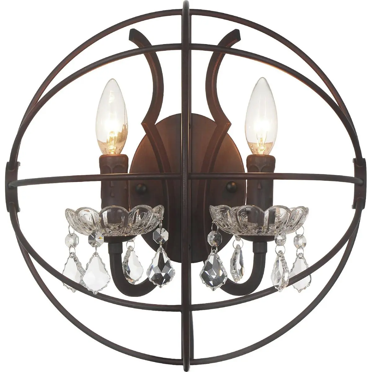 CWI Lighting Campechia 2 Light 14 inch Brown Wall Light 5465W14DB-2