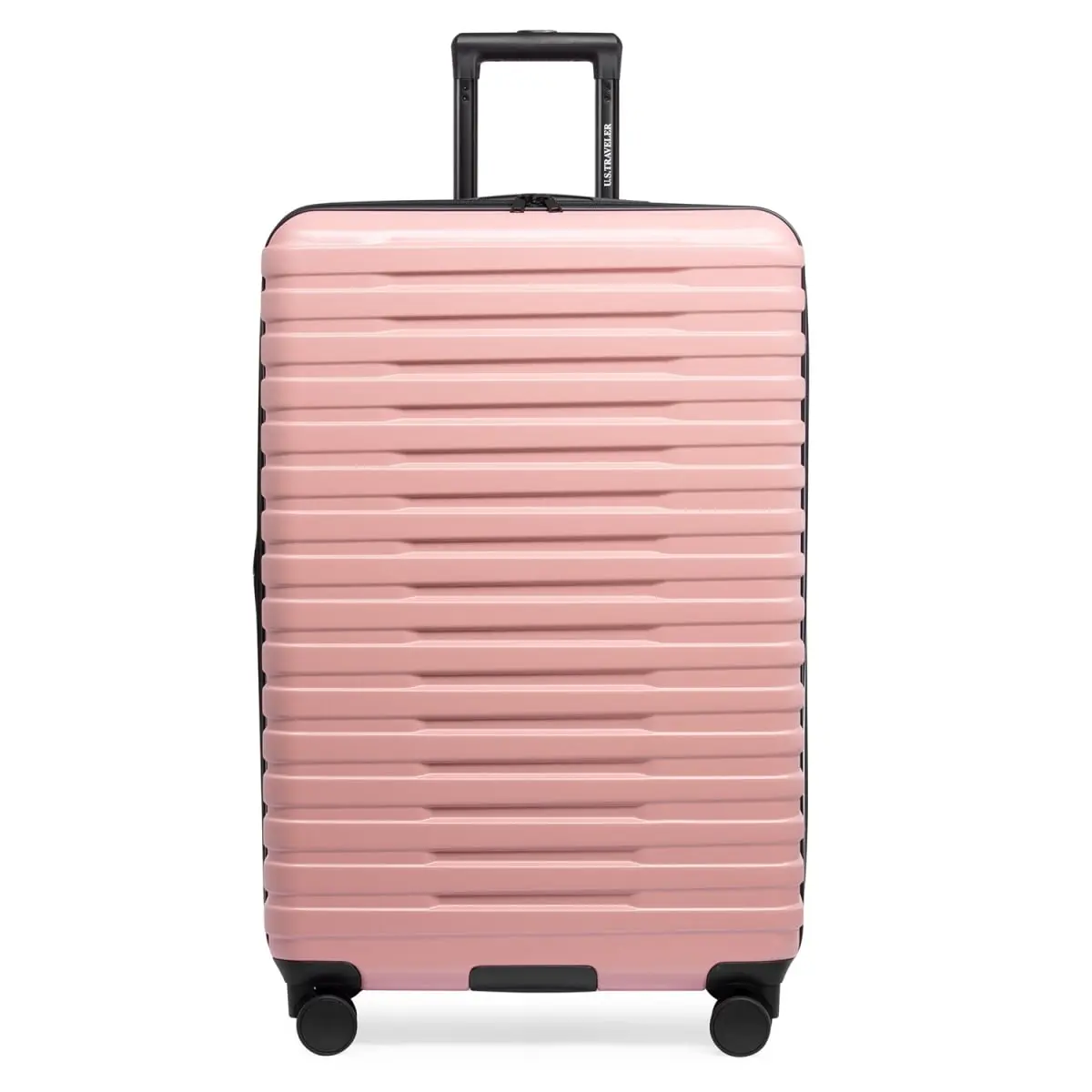 212 MAIN 30 in. Checked Large Boren Hardside Spinner Luggage - Zipper, Recessed, Impact-Absorbing Hardshell, Rugged Durable, Waterproof, Expandable, Easy Carry, Rose Pink (US Traveler US09181R30)