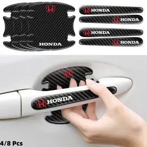 4/8 Pcs Car Door Handle Scratch Guard Stickers, Paint Protection Decals for Honda Models, Auto Accessories, Vehicle Decoration, Scratch Resistant Decorative Stickers