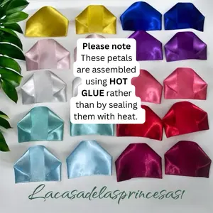 Premade Satin Ribbon Rose Petals - Elegant Ultra-Soft Petals for Creating Eternal Bouquets with Careful Adhesion Using Silicone