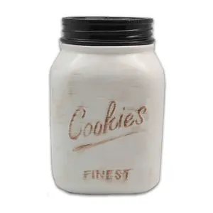 Young's Inc. Mason Jar Shaped Ceramic Cookie Ja r Young's Inc. Mason Jar Shaped Ceramic Cookie Ja r