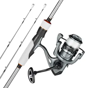 summervibes 7ft Carbon Fiber Spinning Bass Fishing Rod and Reel Combo, 2-Piece IM7 Pole, 7+1 Ball Bearings, EVA Handle, Stainless Steel Guides with Ceramic Rings