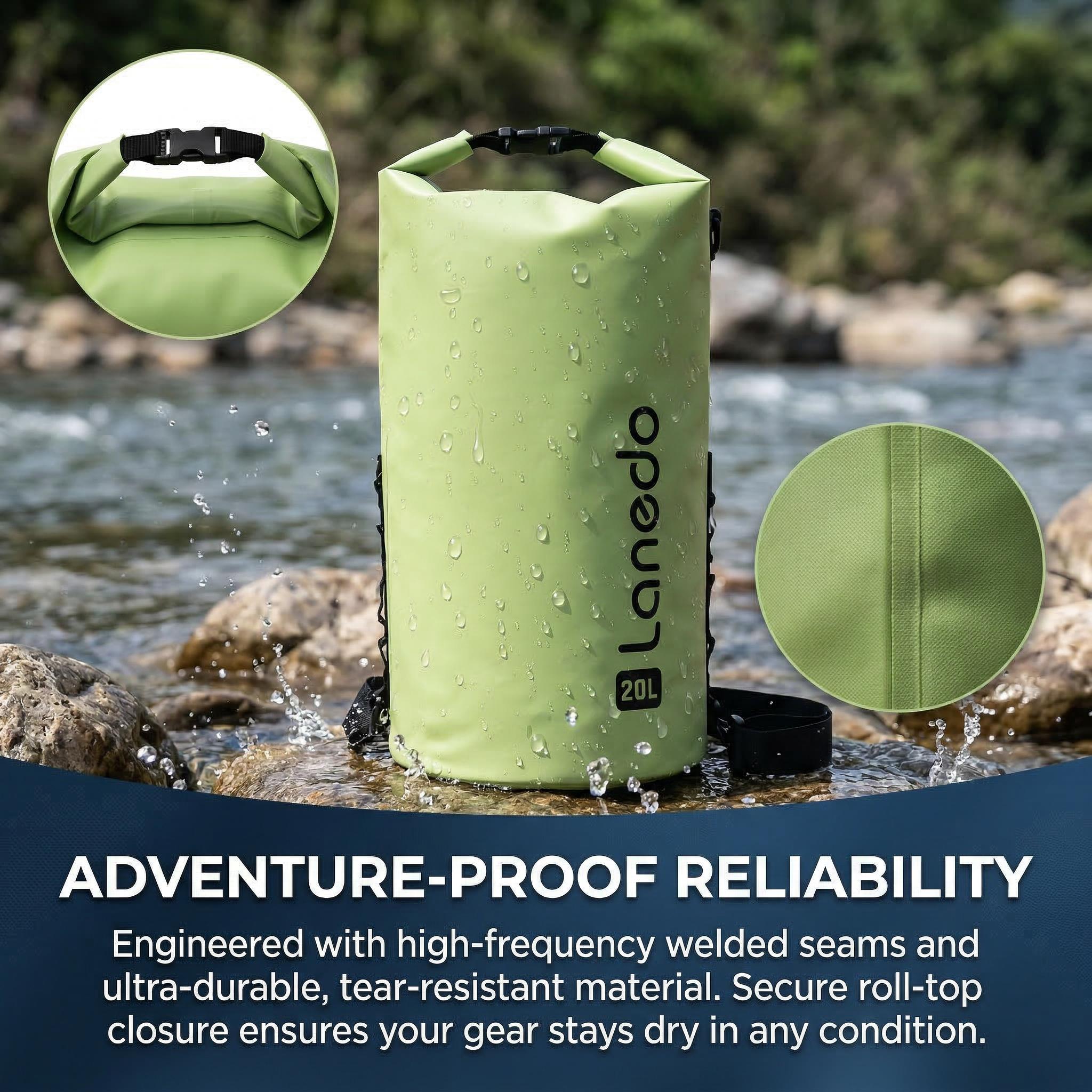 20L/30L Dry Bag Large Waterproof Bag Roll-Top Heavy Duty Fishing Duffel Bag with Durable Straps for Kayaking Paddle boarding Boating Rafting Fishing