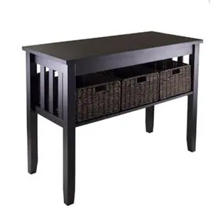 212 MAIN Modern Console Hall Table - Living Room Table with 3 Foldable Bins, Indoor Furniture for Entryway Use, Modern Console Table
