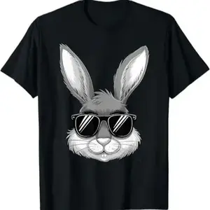 Easter Day Cool Bunny Face With Sunglasses Men T-Shirt Easter Gifts