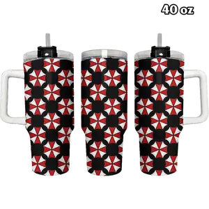 Red White Umbrellla Corporation Logo Tumbler 40oz & 30oz, Zombie Survival Horror Game Drinkware For Men Women, Insulated Travel Cup Gift Idea | 080426.R3081.ID00