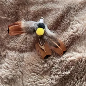 6-Pack Realistic Feather Cat Toys with Bell - Suitable for All Breeds Interactive Plush Cat Teaser Wand, No Batteries Needed, Cat Toys