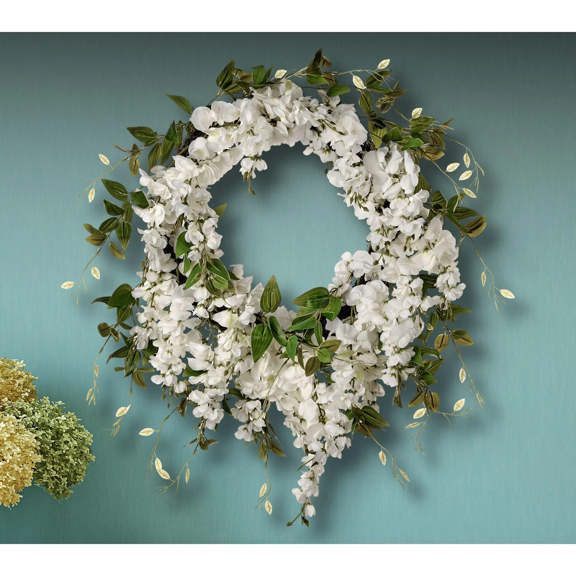 26" Natural Touch Tradescantia Wreath by Valerie