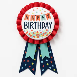 Happy Birthday Confetti Award Ribbon