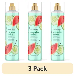Bodycology Cucumber Melon Body Mist 8 Fl.Oz. 3 Pack Limited Edition Paraben & Phthalate Free Refreshing Scent for Everyday Use