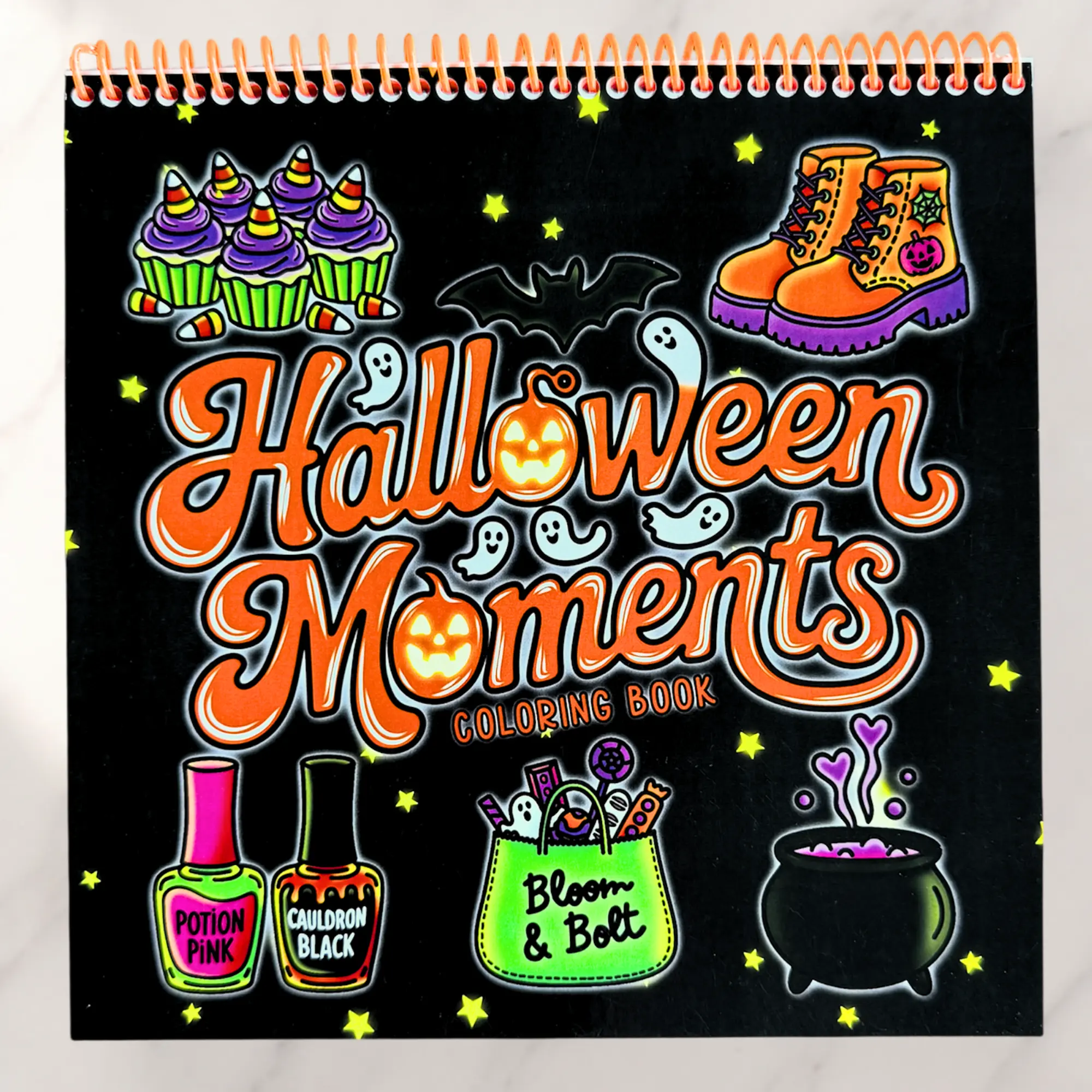 Halloween-Themed Kids Coloring Book, Office Stationery Art Supply for Halloween Activities, Bold Prints
