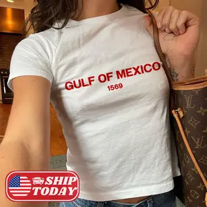 Gulf Of Mexico Y2K Baby Tee Shirt American Gulf Of Mexico Shirt American Pride Tee 90s Aesthetic Shirt Trendy Graphic Shirt Gift For Her