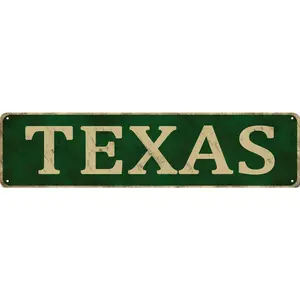 Vintage Metal Texas Sign America State Name Funny Tin Signs Wall Art Decor Poster for Home Bar Farmhouse Office Home Classroom Garage Indoor Outdoor Gift 4x16 Inch