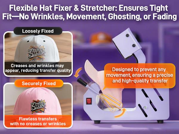 Auto Hat Heat Press Machine, Automatic Open/Release, 4 Memory Modes, Precise Temp/Timer Control, 6.54"x3.84"Curved Heat Plate, Hat Stretcher, for Caps, Sublimation, Vinyl, Heat Transfer