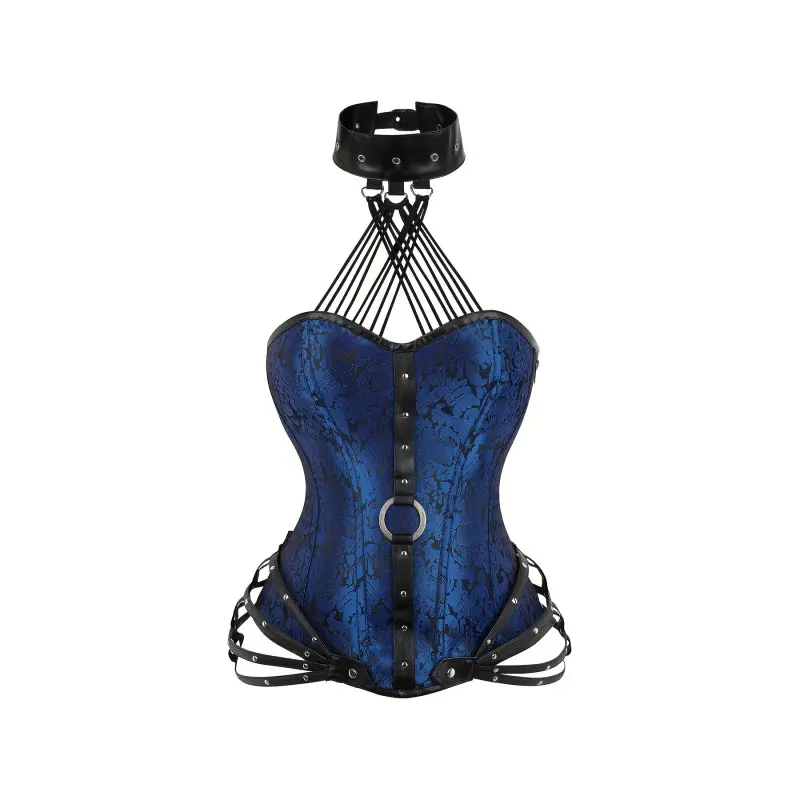 Steampunk Corset Bustier  Purple Gothic Lace-Up Side Zipper Polyester Elastane Blend Hand Washable Vintage Lingerie for Women