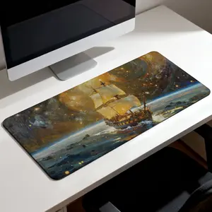 LIVEKEY Van Gogh Art Extended Size Mouse Pad (40x80cm)   Starry Night Butterfly Design  Non Slip Base  Stitched Edges  Ideal for PC Gaming  Office Use summervibes