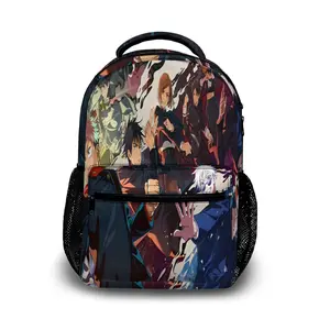 Jujutsu Kaisen Anime Fan's Tech-Ready 17" Backpack: Waterproof Armor + Smart Storage for Gadgets | Commute Approved & Outdoor Tough