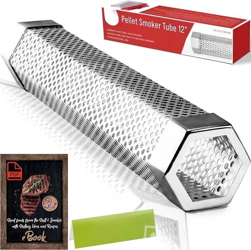 Advanced particulate smoking tube 12 inches (approximately 30.5 centimeters) -5 hours of smoking - Suitable for any barbecue or smoker, hot or cold sm