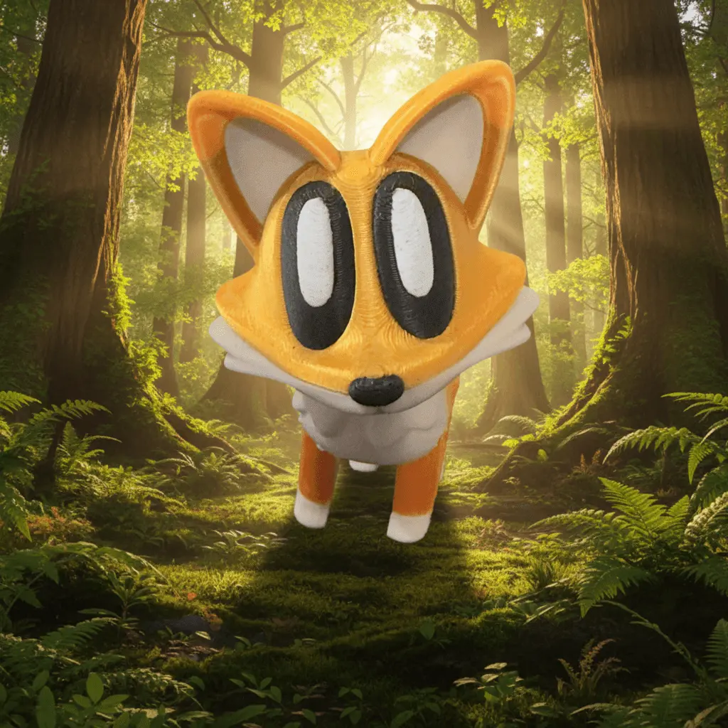 Blob Fox Flexi Figure – Articulated 3D Printed Fox Collectible