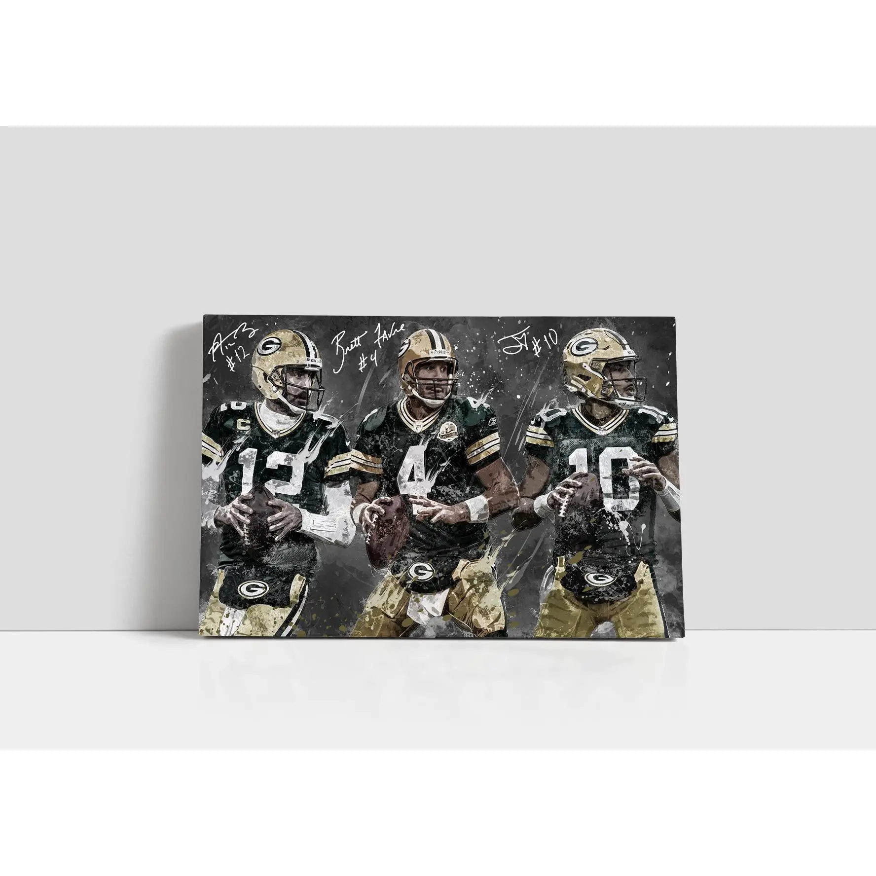 Jordan Love, Aaron Rodgers, Brett Favre Poster Green Bay Packers Football Unframed Print NFL Wall Art Home Decor, Birthday Gift
