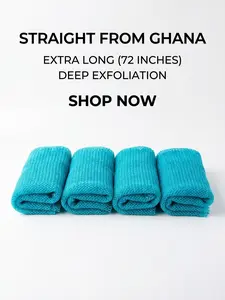 African Net Sponge (72” Extra Long) | Deep Exfoliating Bath Sponge | 100% Nylon from Ghana