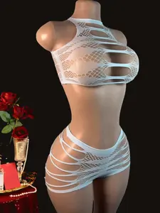Women's Sexy Lace High-Elastic Jumpsuit Suit Stretchy Bodysuits Lingerie Underwear, Perfect for Parties & Lovers' Dates, Fits 40kg-75kg, All Season Wear