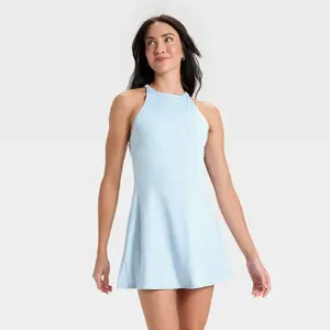 Women's Knit High Neck Halter Active Dress - All In Motion