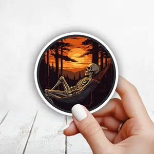 Relaxing in Hammock at Sunset Sticker