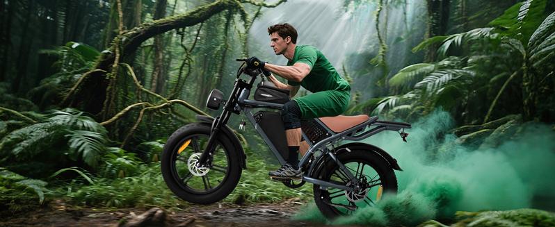【Christmas Gift&DEEPOWER Ebike】Electric Bike for Adult, 1800W Peak Electric Dirt Bike, 37MPH, 100 Miles, 7 Speed Electric Motorcycle, 48V Removable Battery, 20" Fat Tire Off Road Ebike, All Terrain for Mountain, Sand, Road