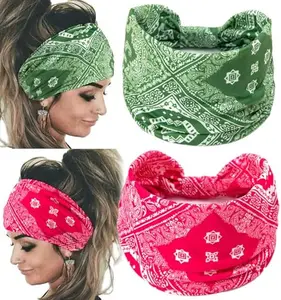2PCS Wide Headbands for Women | Non-Slip, Soft Elastic Cotton | Fashion Turban Hair Bands for Yoga, Running, Workout & More | Stylish Hair Accessories
