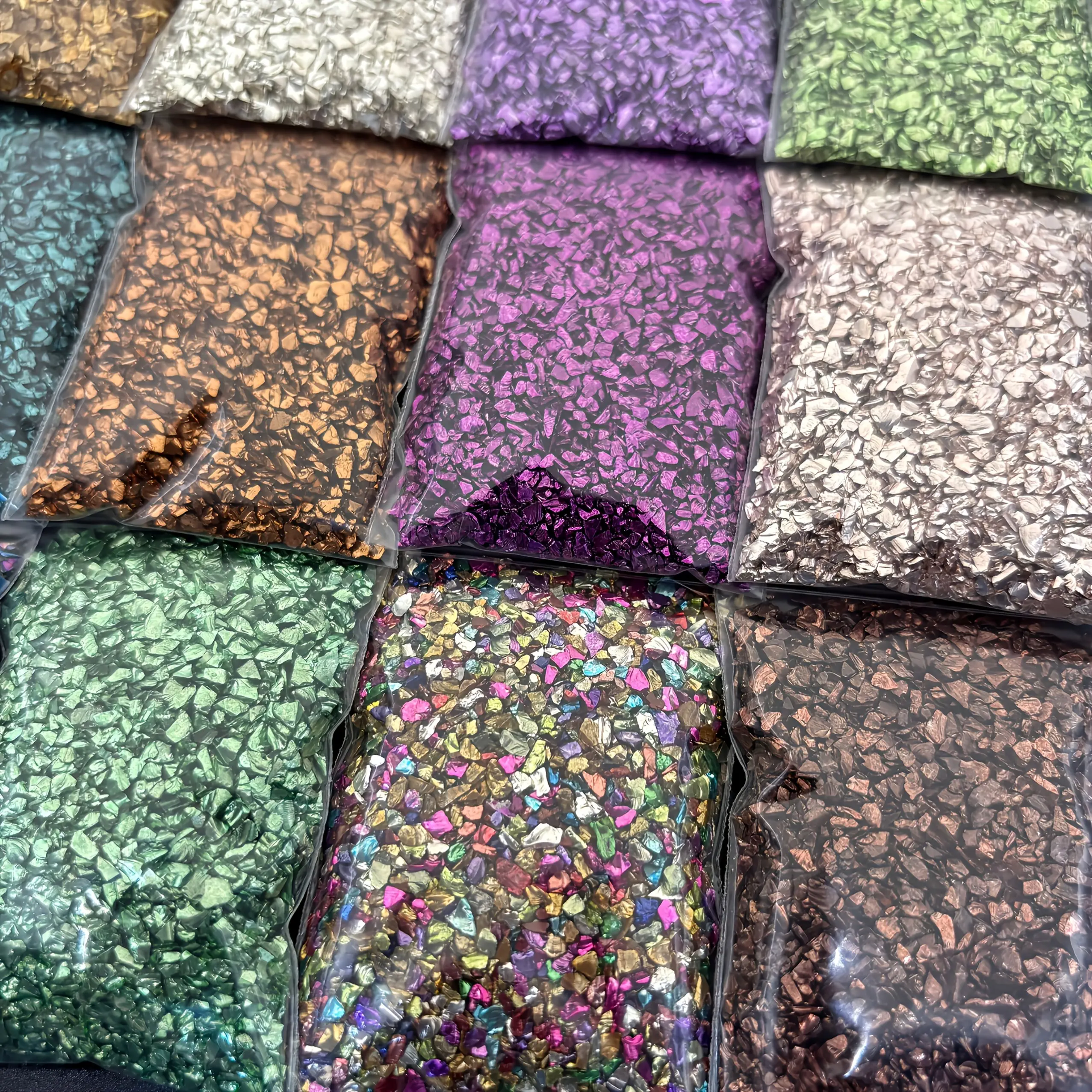 High-Quality Irregular Broken Glass Chips, 100g 2-5mm | For Resin Art, Jewelry Making, DIY Crafts | Home & Festive Party Supplies Vase Filler, Irregular Chips