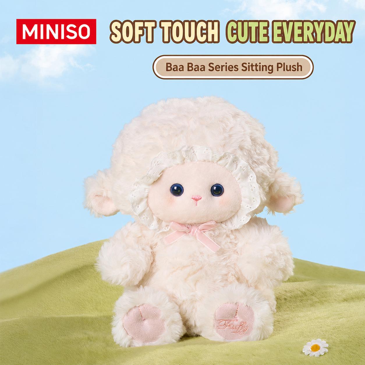 MINISO Best Buddy Series Cute Sheep Plush Doll - Huggable Stuffed Animal, Kids Favorites, Soft Fluffy Plush Animal Toy, Ideal for Bedroom Use, Warm Daily Companion, Soft Stuffed Toys, Back To School, Fluffy Stuffed Toys