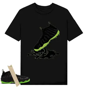 Shoe Dripping Graphic Tee, Foamposite One Black Volt Shirt, Shirt To Match sneaker Streetwear Graphic Shirt Men Women