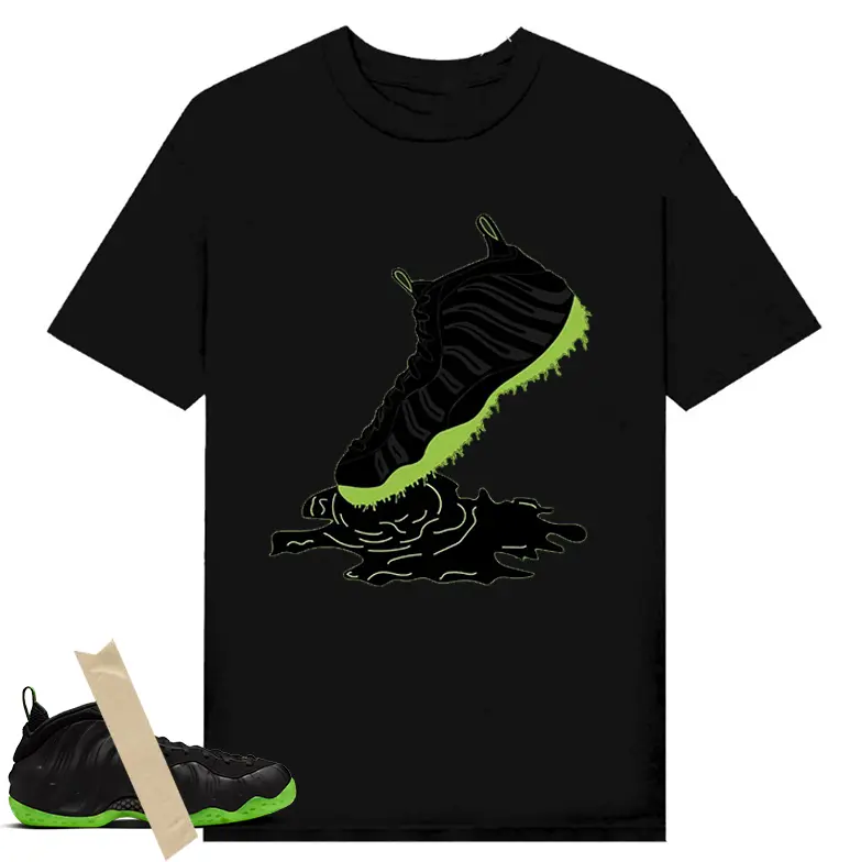 Shoe Dripping Graphic Tee, Foamposite One Black Volt Shirt, Shirt To Match sneaker Streetwear Graphic Shirt Men Women