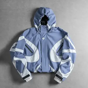 Men's zipper  jacket hooded, fashionable long-sleeved coat for spring and autumn, streetwear outfits , lightweight windproof outdoor jacket, preppy style menswear. Casual Stylish