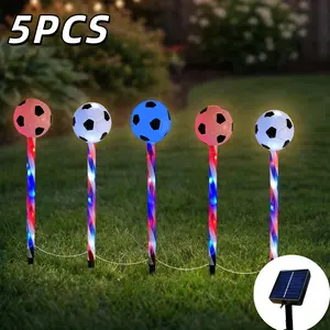 2026 USA-Canada-Mexico Soccer Tournament, Solar-Powered Soccer Lights, Soccer Party Decorative Lights, 8 Lighting Modes, IP44 Water Resistance Rating, Ideal for soccer field turf, paths, driveways, garden decor, and patio lighting