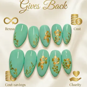 Golden Vine Premium Salon Quality, Handcrafted Press On Nail Set