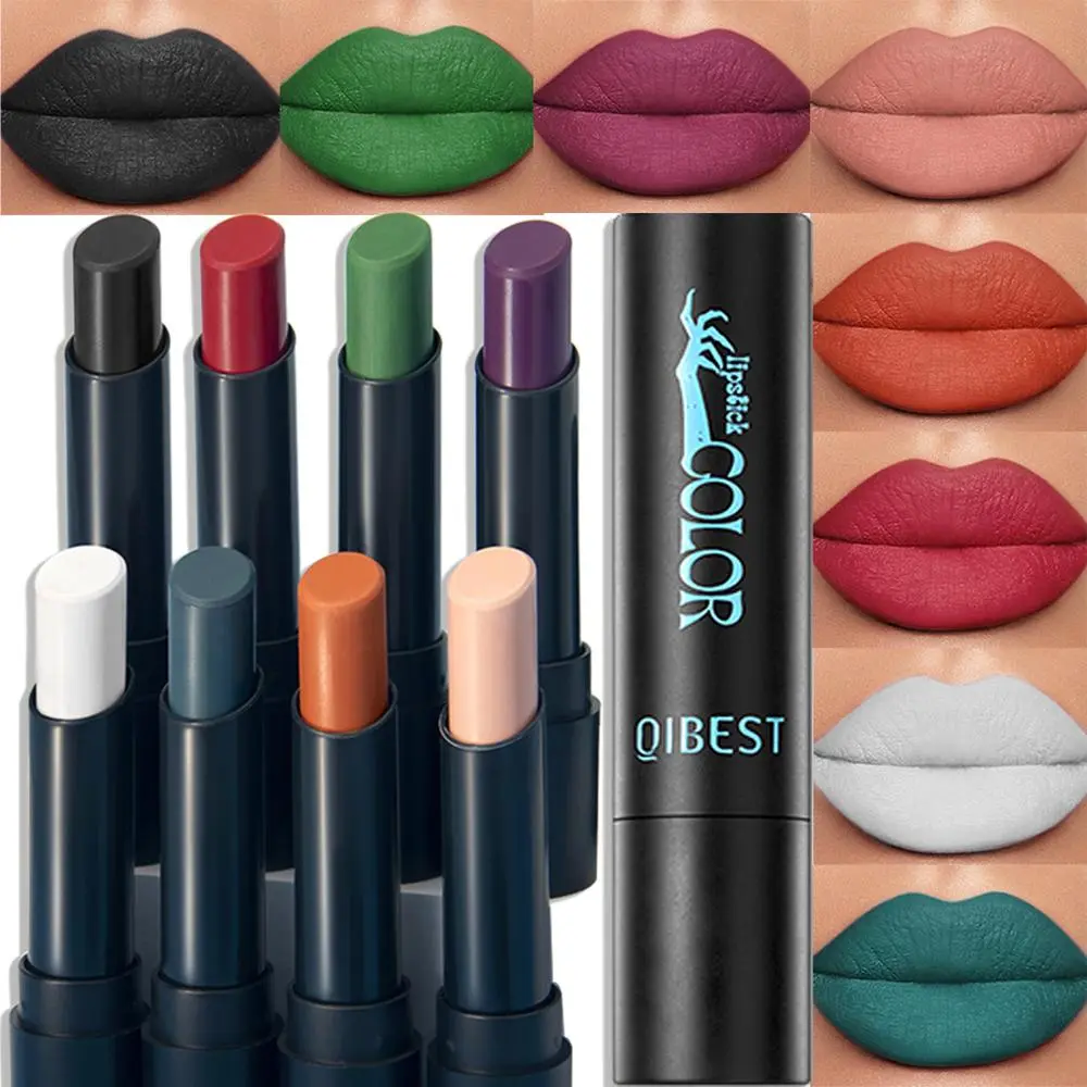 8 Colors Gothic Matte Lipstick Non Stick Vampire Velvet Lip Cream Witchy Dark Lip Gloss All Day Wear Waterproof Lip Stain Maekup