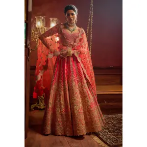 Rani pink vivah embroidered lehenga set