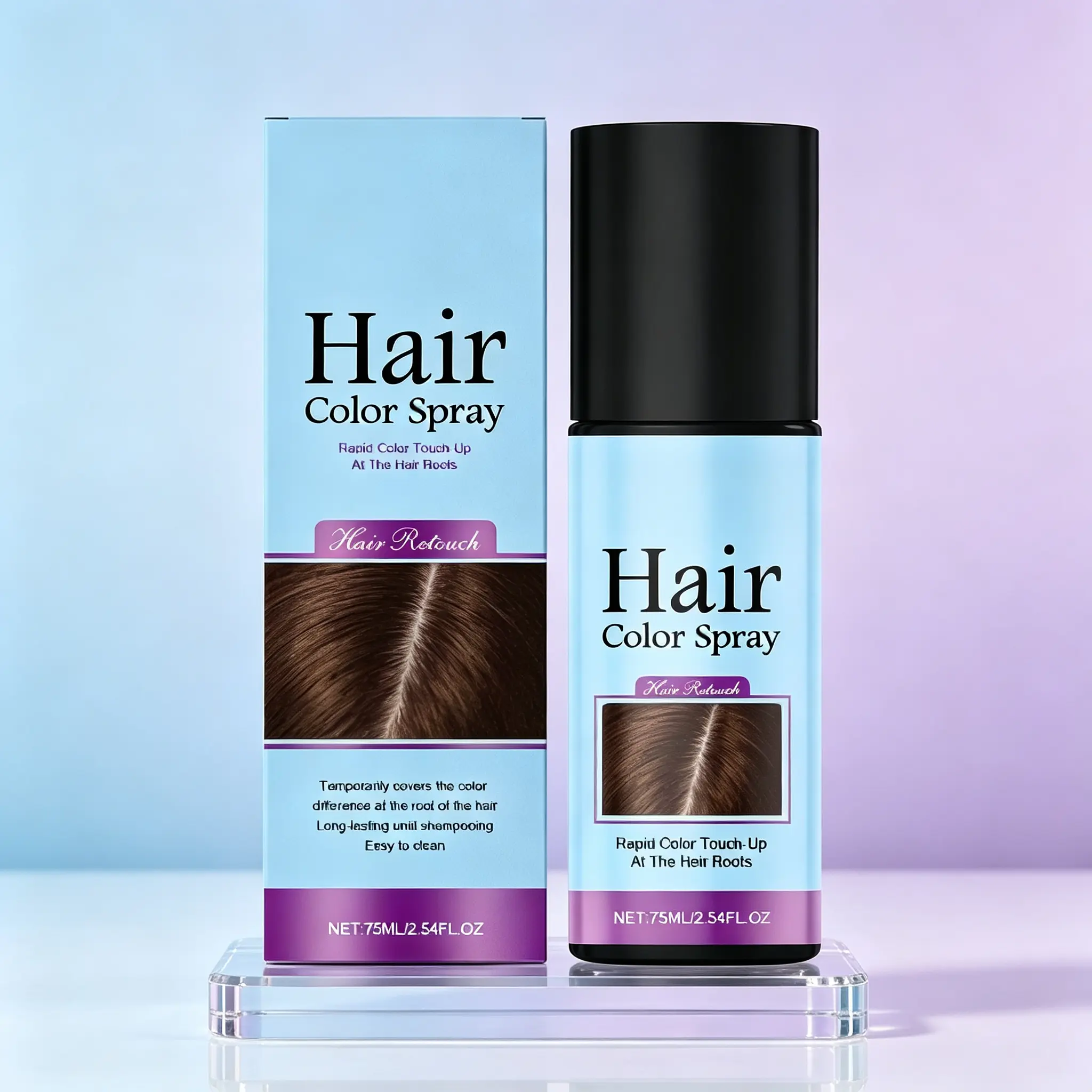 Hair Root Touch-Up Color Spray – Instantly Covers Gray Roots & Regrowth Between Dye Jobs | Natural-Looking, Blendable Formula for Quick Color Refresh | Washes Out Easily with Shampoo | 75ml